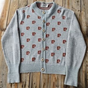 vintage 60's Pierre Cardin knit cardigan sweater made in USA  women's size XL